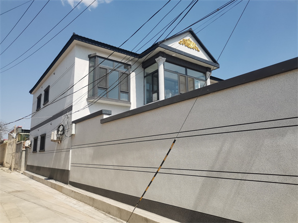 北京顺义马庄自建房外墙保温水包砂装饰